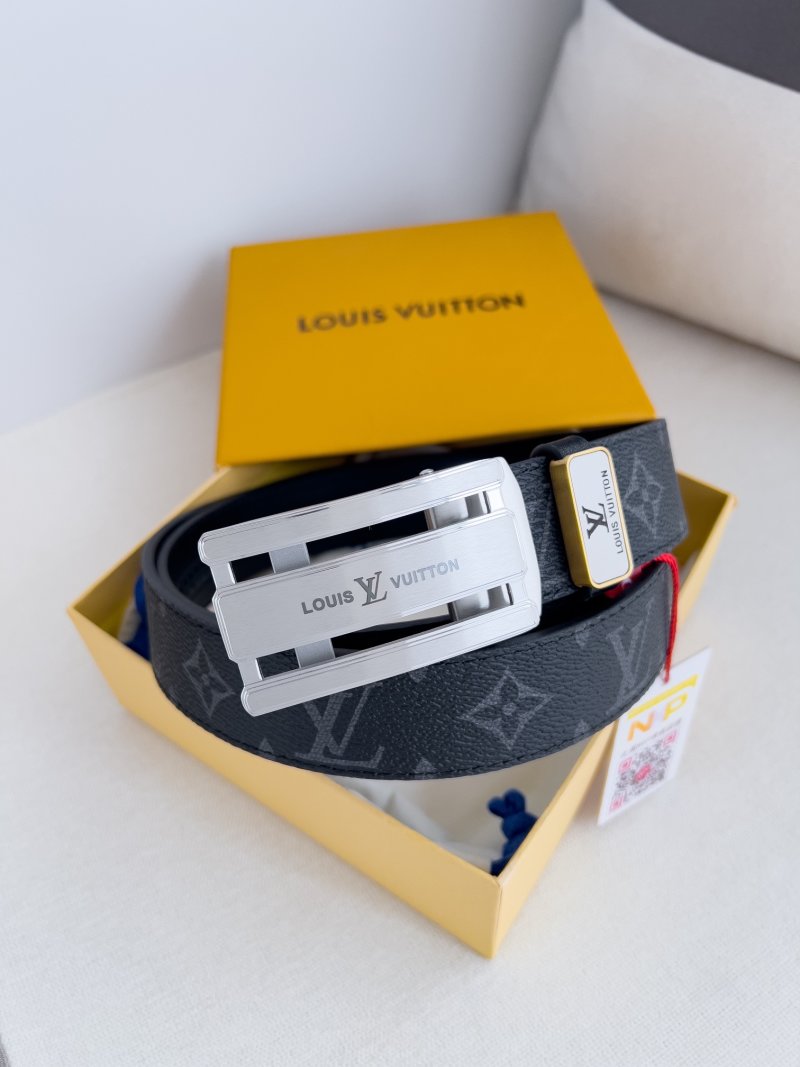 Louis Vuitton Monogram Canvas Automatic Buckle Belt - Black