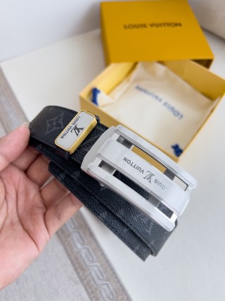 Louis Vuitton Monogram Canvas Automatic Buckle Belt - Black view 2