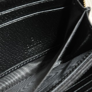 Gucci Black Leather Zip Wallet with Bee Logo view 9