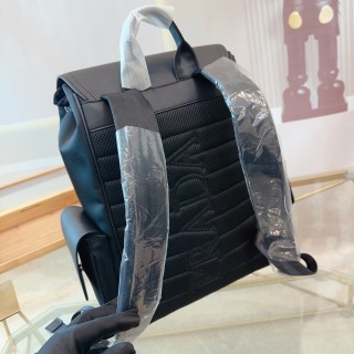 Prada Black Nylon Backpack with Leather Trim view 8