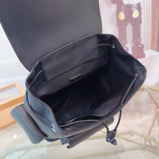 Prada Black Nylon Backpack with Leather Trim view 9
