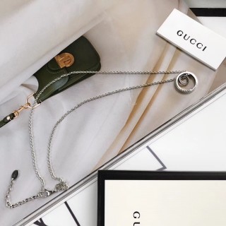 Gucci Interlocking G Charm Silver Necklace view 2