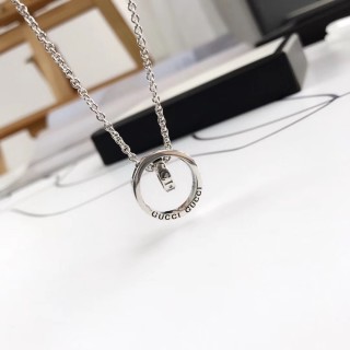 Gucci Interlocking G Charm Silver Necklace view 5