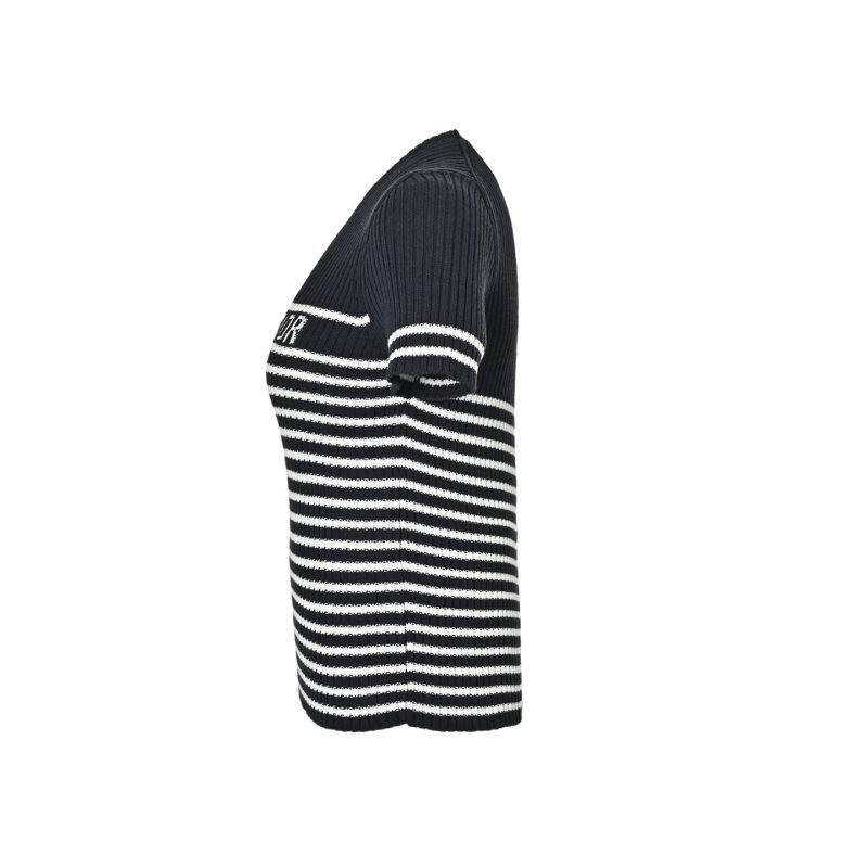 Dior Christian Striped Black & White Short Sleeve T-Shirt view