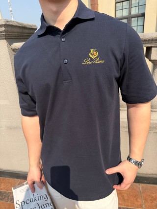 Burberry Navy Short-Sleeve Polo Shirt view 5