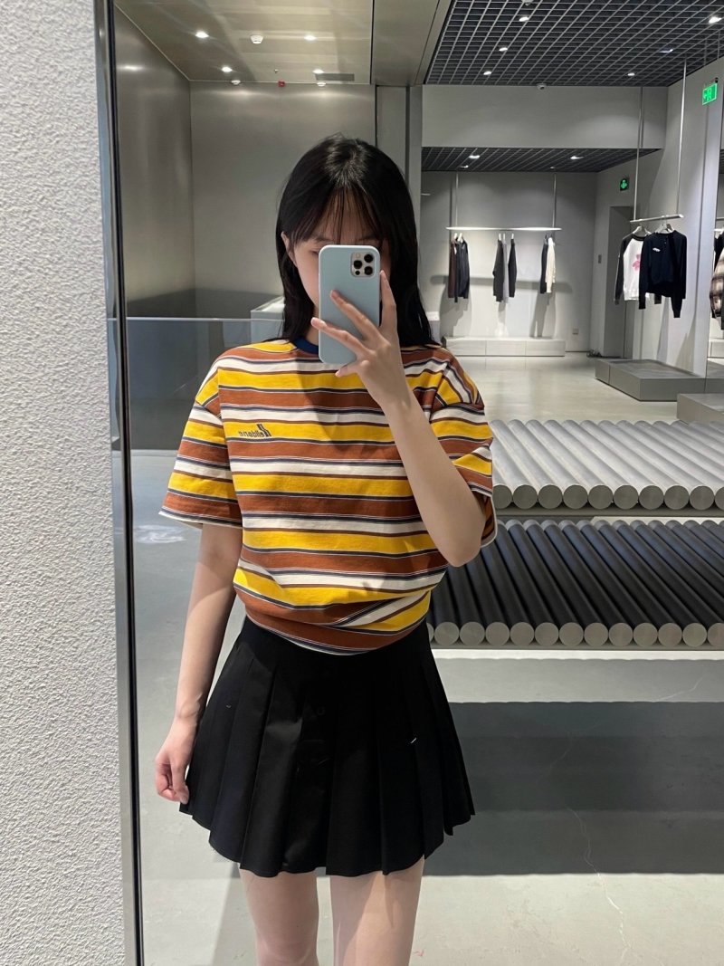 Yellow Striped Short Sleeve T-Shirt
