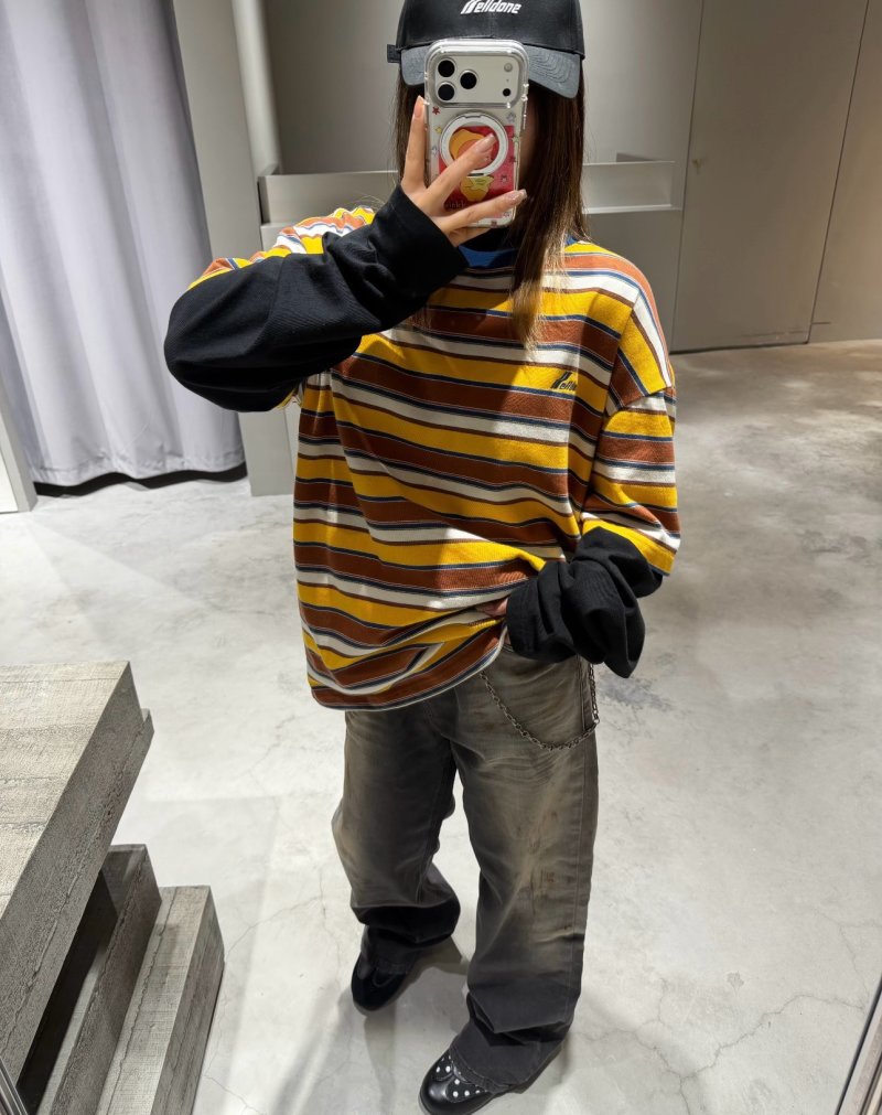 Yellow Striped Short Sleeve T-Shirt view