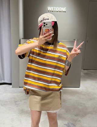 Yellow Striped Short Sleeve T-Shirt view 3