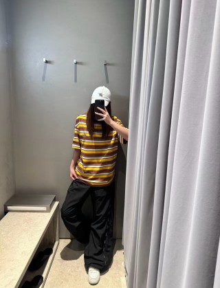 Yellow Striped Short Sleeve T-Shirt view 4