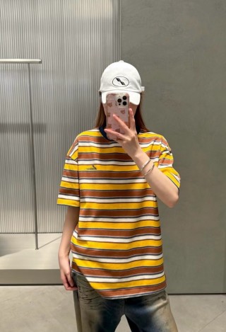 Yellow Striped Short Sleeve T-Shirt view 5