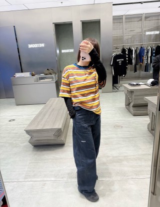 Yellow Striped Short Sleeve T-Shirt view 6