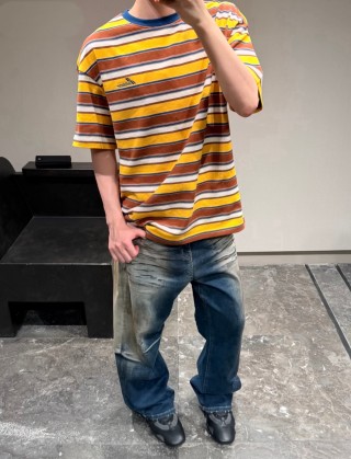 Yellow Striped Short Sleeve T-Shirt view 7
