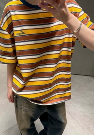Yellow Striped Short Sleeve T-Shirt view 9