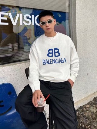 Balenciaga BB Logo White Crewneck Sweatshirt view 2