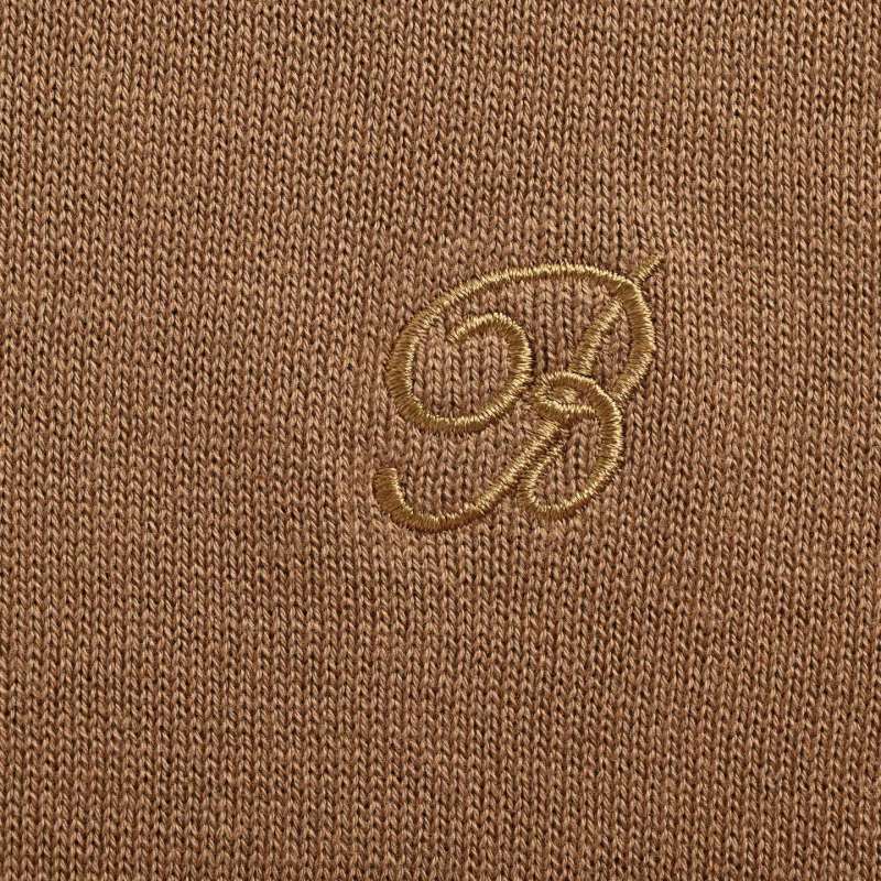 Camel Ribbed Knit Short Sleeve T-Shirt view