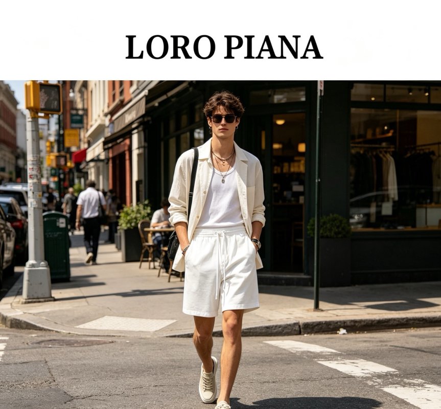 Loro Piana White Drawstring Shorts view