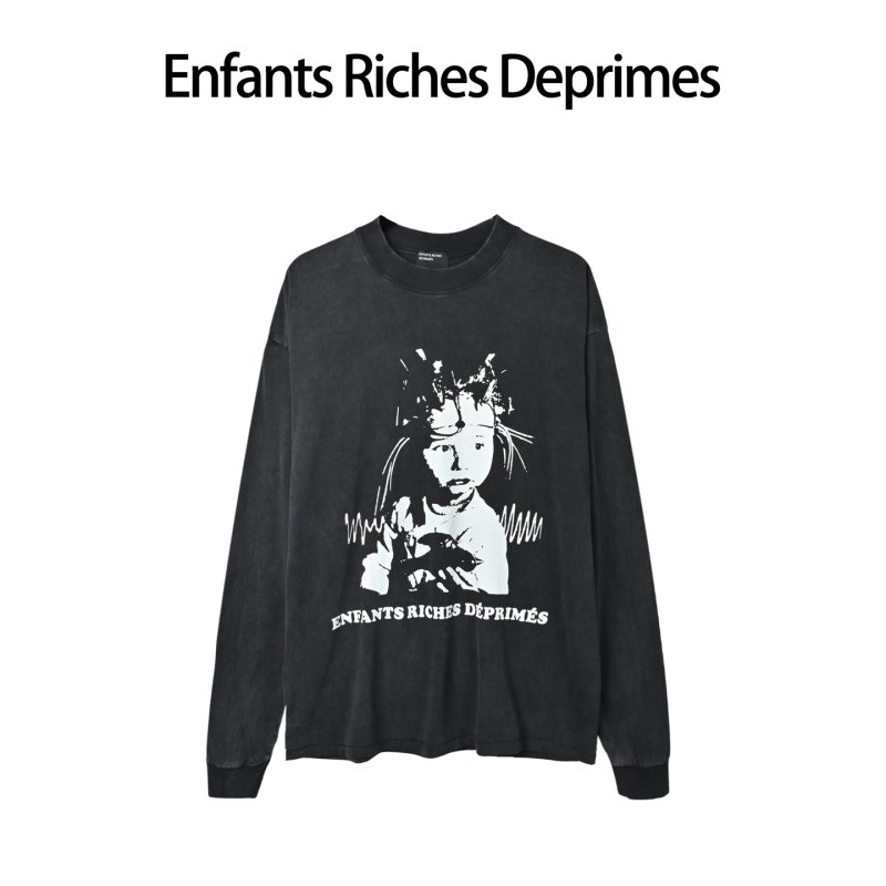 Riches Déprimes Black Graphic Longsleeve T-Shirt view