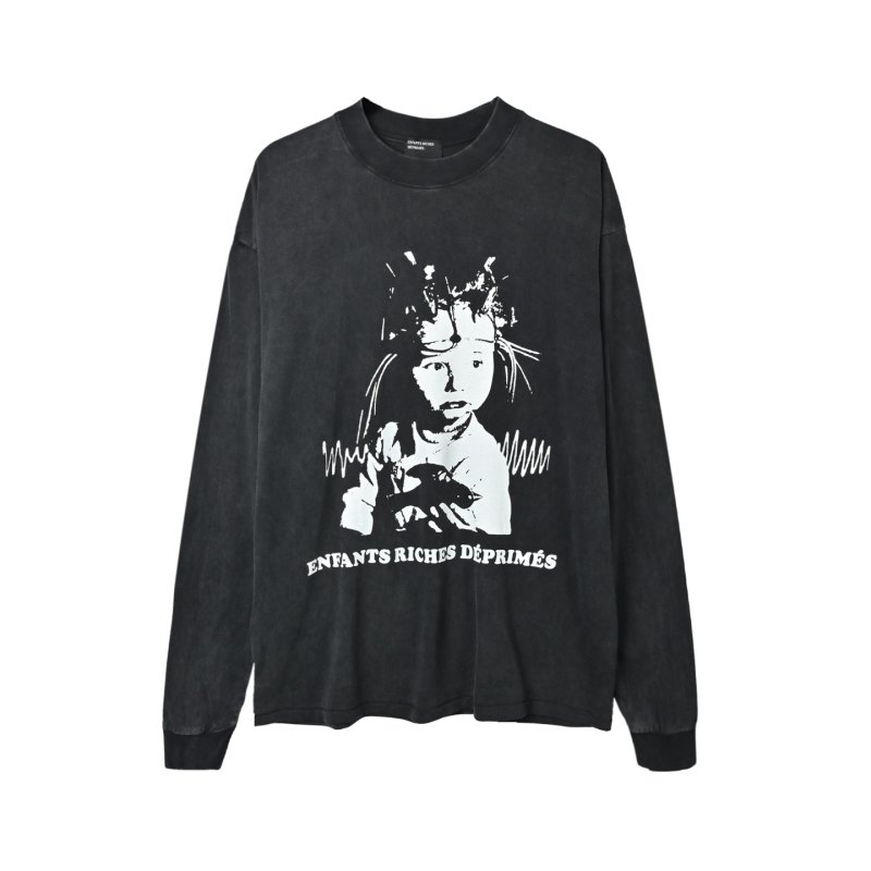 Riches Déprimes Black Graphic Longsleeve T-Shirt view