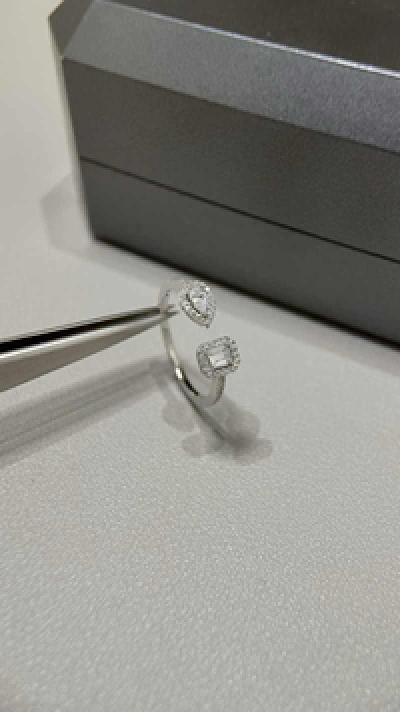 Silver Cubic Zirconia Square Signet Ring Set
