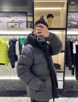 Oversized Puffer Down Jacket Grey & Black view 2