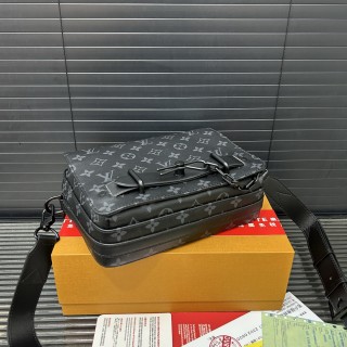 Louis Vuitton Steamer Monogram Messenger Bag Black view 5