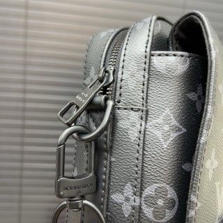 Louis Vuitton Steamer Monogram Messenger Bag Black view 8