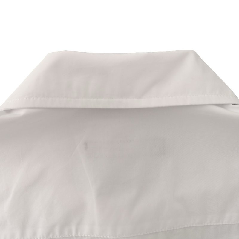 White Button-Up Casual Shirt with Chest Pocket view