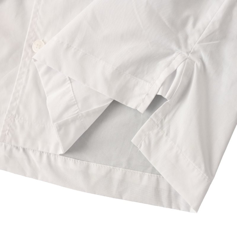 White Button-Up Casual Shirt with Chest Pocket view