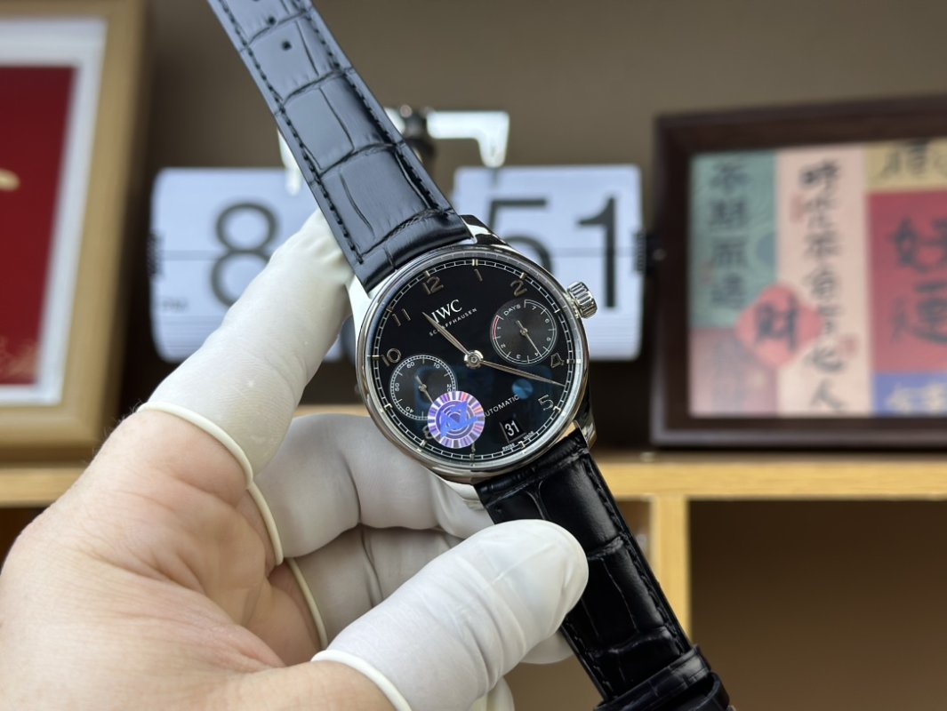 IWC Portuguese Black Dial Chronograph Watch