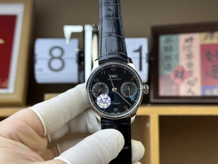 IWC Portuguese Black Dial Chronograph Watch view 2