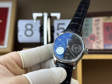 IWC Portuguese Black Dial Chronograph Watch view 3