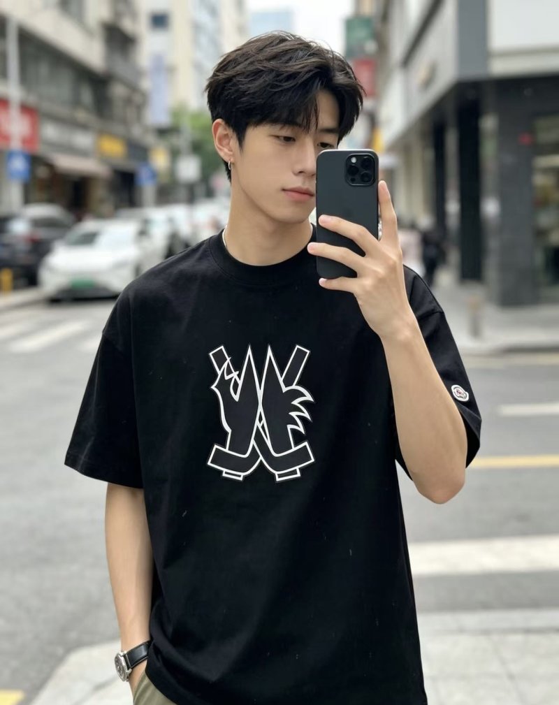 Black Graphic Print Short Sleeve T-Shirt