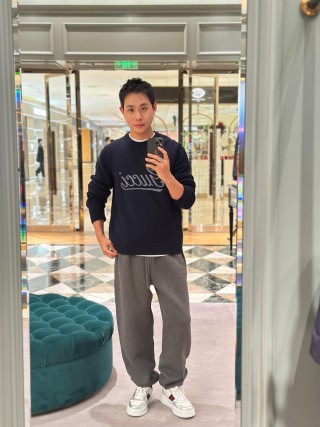 Navy Knit Sweater with Embroidered Logo view 4
