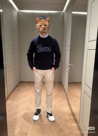 Navy Knit Sweater with Embroidered Logo view 8