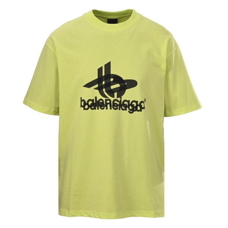 Balenciaga Logo Print T-Shirt Lime Yellow view