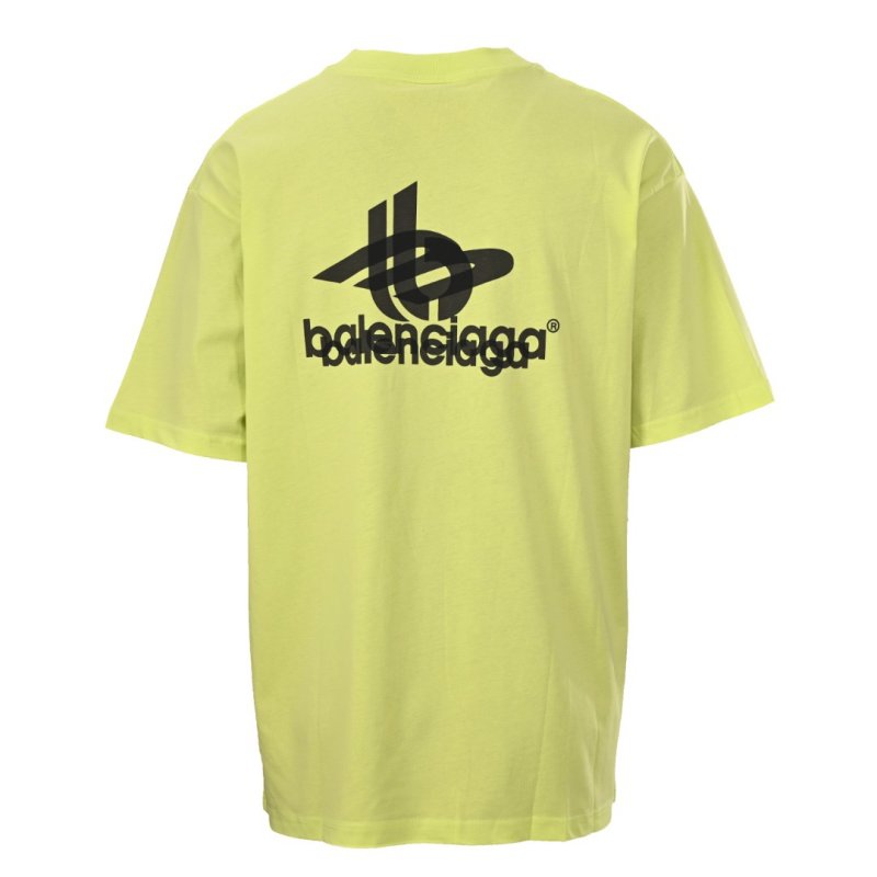 Balenciaga Logo Print T-Shirt Lime Yellow view