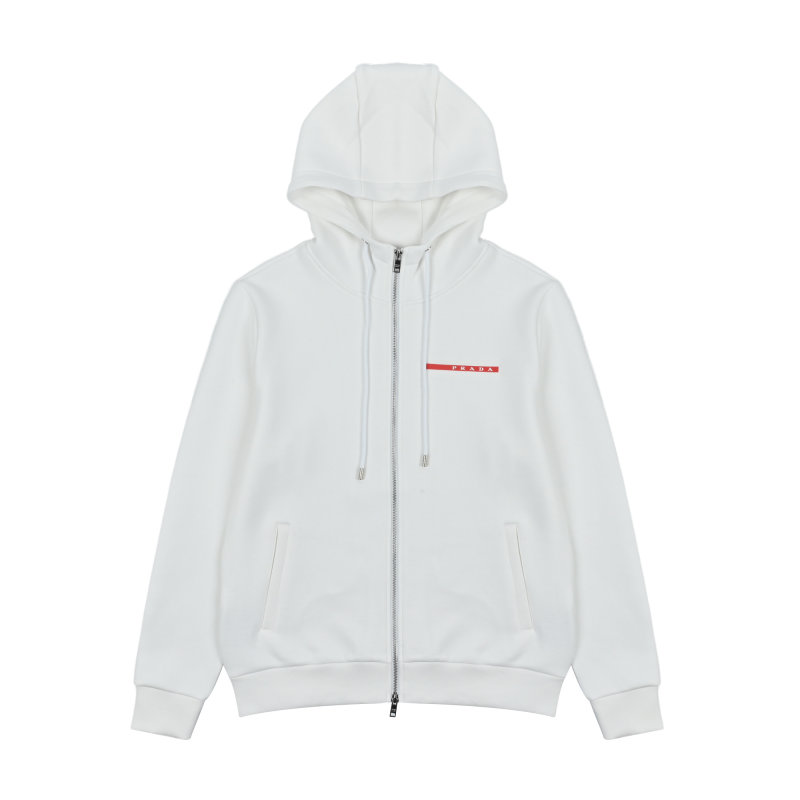 White Zip-Up Windbreaker Jacket with Colour-Block Detail view