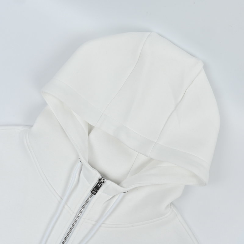 White Zip-Up Windbreaker Jacket with Colour-Block Detail view