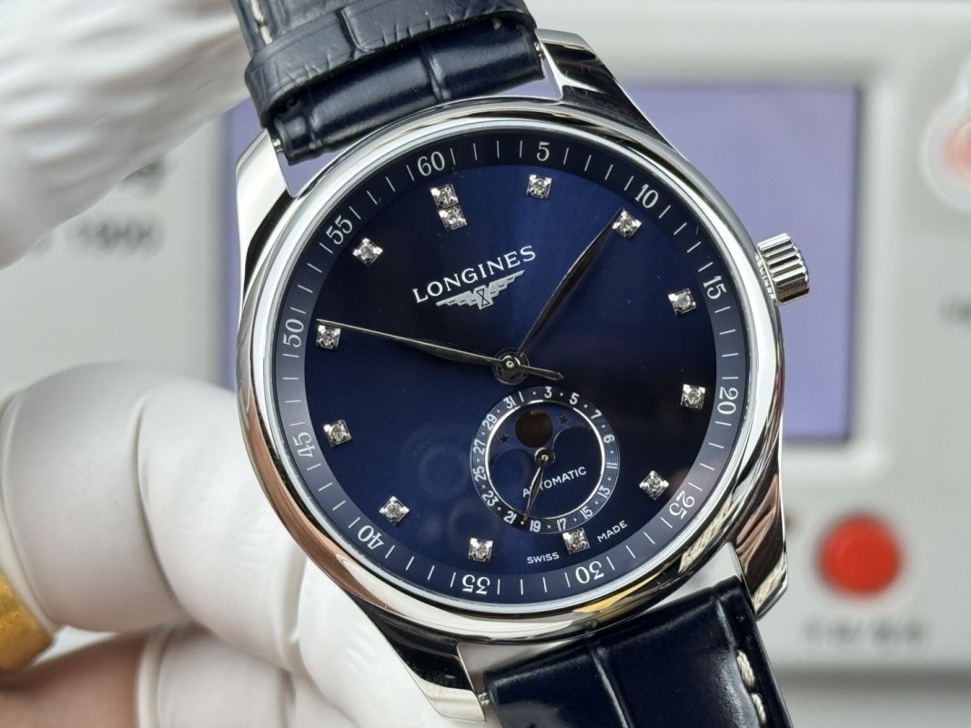 Longines Master Collection Moonphase 40mm Automatic Watch Blue view