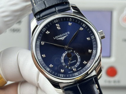 Longines Master Collection Moonphase 40mm Automatic Watch Blue view 4