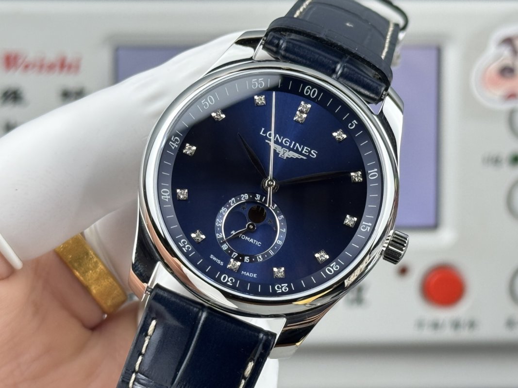 Longines Master Collection Moonphase 40mm Automatic Watch Blue view