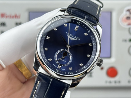 Longines Master Collection Moonphase 40mm Automatic Watch Blue view 5