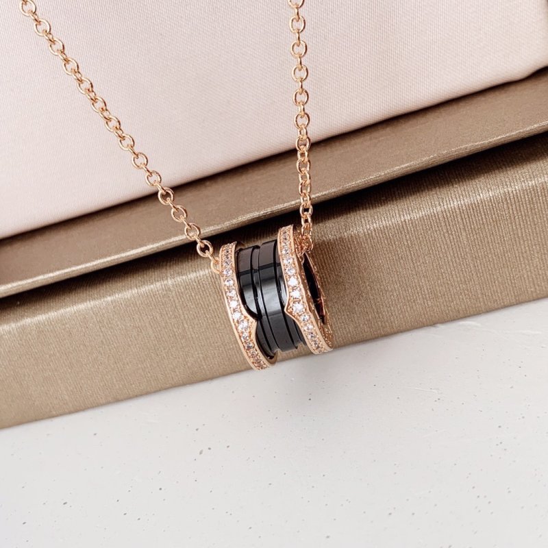 Bvlgari Ceramic Diamond Rose Gold Necklace