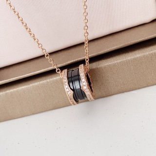 Bvlgari Ceramic Diamond Rose Gold Necklace