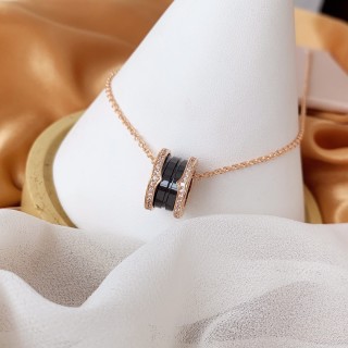 Bvlgari Ceramic Diamond Rose Gold Necklace view 2