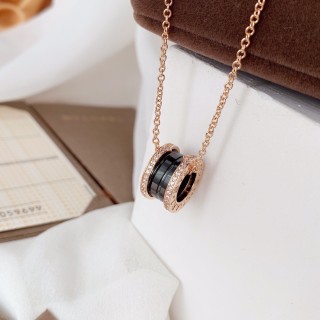 Bvlgari Ceramic Diamond Rose Gold Necklace view 4