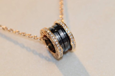 Bvlgari Ceramic Diamond Rose Gold Necklace view 6