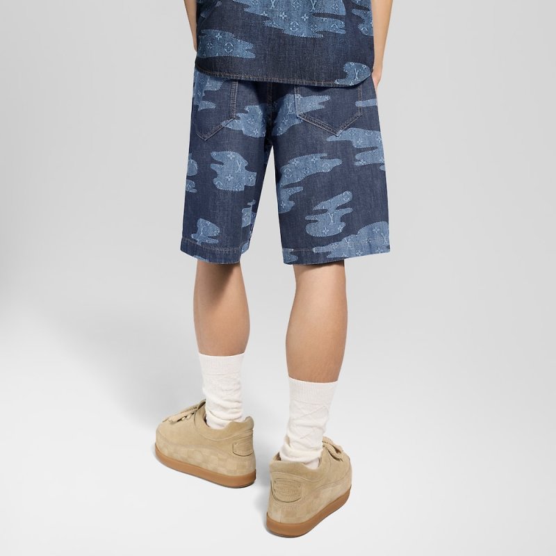 Louis Vuitton Camouflage Denim Shorts - Navy view