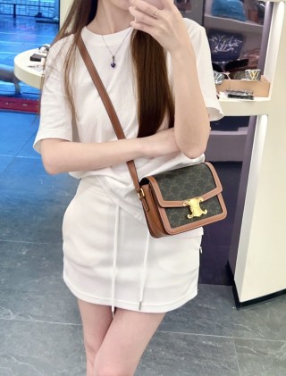 Celine Triomphe Tofu Bag Brown Monogram