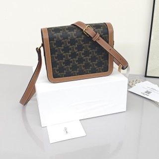 Celine Triomphe Tofu Bag Brown Monogram view 3